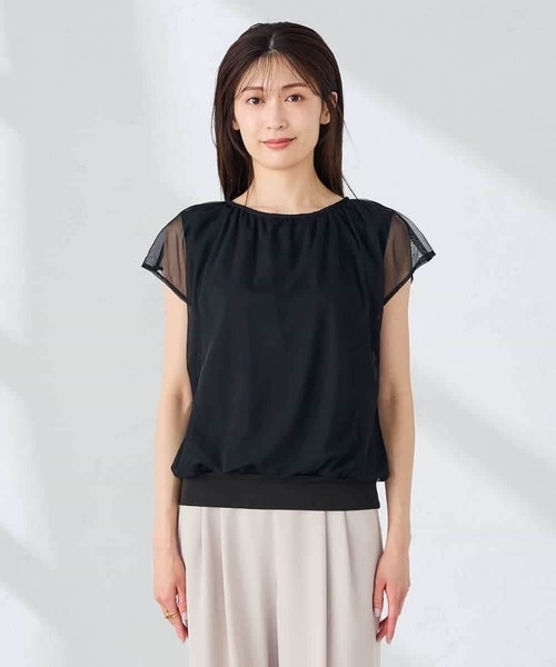 a.v.v(アーヴェヴェ)の「チュールレイヤードトップス(Tシャツ/カットソー・レディース・ライトグレー/ブラック・38/40)」の15枚目の写真