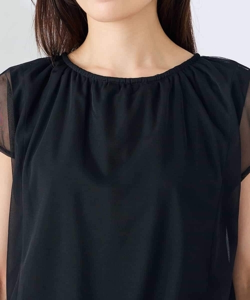 a.v.v(アーヴェヴェ)の「チュールレイヤードトップス(Tシャツ/カットソー・レディース・ライトグレー/ブラック・38/40)」の18枚目の写真