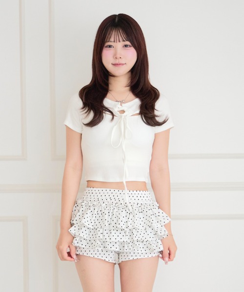 ALLuRing ChaRm(アリュリングチャーム)の「Cutout Off-shoulder Rib Blouse / カットアウトオフショルダーリブブラウス(シャツ/ブラウス・レディース・ブラック/ホワイト/グレー/ベージュ・FREE)」の5枚目の写真