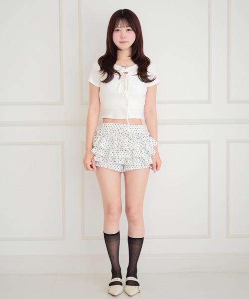 ALLuRing ChaRm(アリュリングチャーム)の「Cutout Off-shoulder Rib Blouse / カットアウトオフショルダーリブブラウス(シャツ/ブラウス・レディース・ブラック/ホワイト/グレー/ベージュ・FREE)」の8枚目の写真