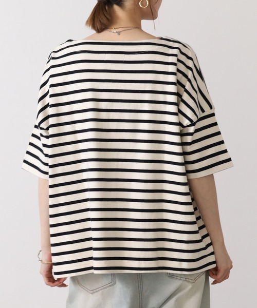 OMNES(オムネス)の「バスク生地 ボックスカットソー 半袖Tシャツ(Tシャツ/カットソー・レディース・ベージュ系その他・F)」の11枚目の写真