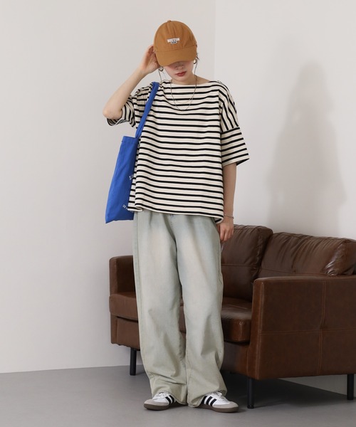 OMNES(オムネス)の「バスク生地 ボックスカットソー 半袖Tシャツ(Tシャツ/カットソー・レディース・ベージュ系その他・F)」の8枚目の写真