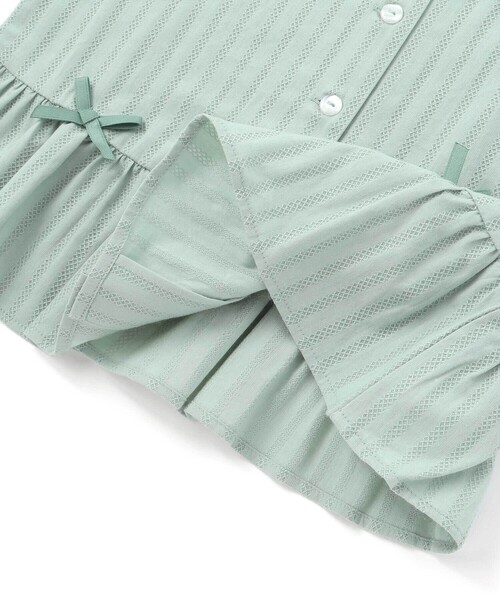 BeBe(ベベ)の「(キャミソール付)カラミストライプ裾フリルボックスブラウス(100~160cm)(シャツ/ブラウス・キッズ・ホワイト/グリーン・150cm/120cm/130cm/140cm)」の19枚目の写真