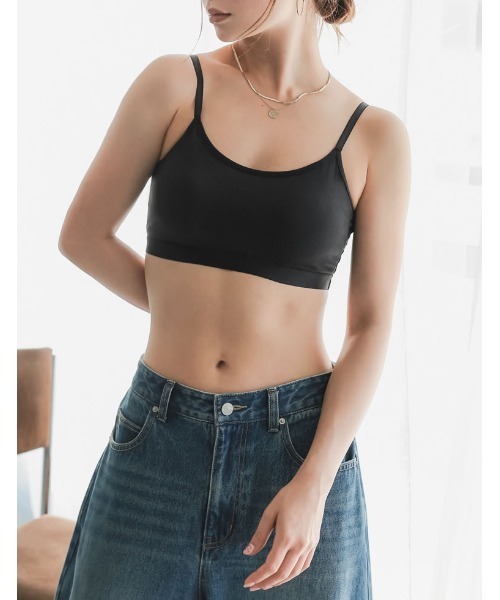 Re:EDIT（リエディ）の「[カップ一体型/ノンワイヤー/脇高設計/3D立体サポートバッド]Libre Beauty Bra Top エアリータッチ 美胸 立体ブラトップ（キャミソール・レディース・ブラック・LARGE/MEDIUM/X-LARGE）」の4枚目の写真