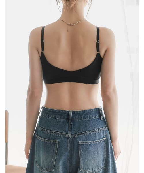 Re:EDIT（リエディ）の「[カップ一体型/ノンワイヤー/脇高設計/3D立体サポートバッド]Libre Beauty Bra Top エアリータッチ 美胸 立体ブラトップ（キャミソール・レディース・ブラック・LARGE/MEDIUM/X-LARGE）」の5枚目の写真