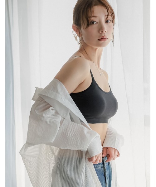 Re:EDIT（リエディ）の「[カップ一体型/ノンワイヤー/脇高設計/3D立体サポートバッド]Libre Beauty Bra Top エアリータッチ 美胸 立体ブラトップ（キャミソール・レディース・ブラック・LARGE/MEDIUM/X-LARGE）」の7枚目の写真