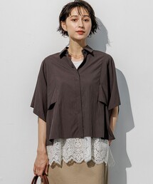 レーヨンタイプライター スリーブデザイン ブラウス