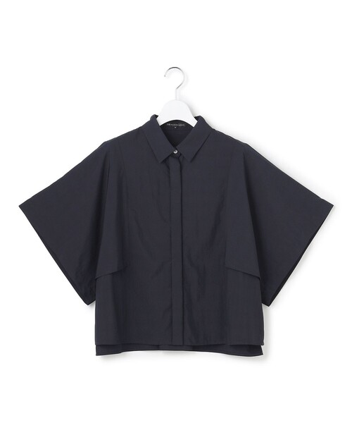 23区 S(ニジュウサンクチイサイサイズ)の「レーヨンタイプライター スリーブデザイン ブラウス(シャツ/ブラウス・レディース・ダークブラウン系/ネイビー系・32)」の12枚目の写真