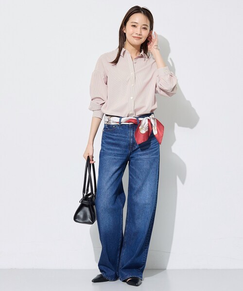 INDIVI（インディヴィ）の「【新作登場！】美脚ワイドデニム（デニムパンツ・レディース・ブルー系その他/ブルー/ホワイト・13/15 /05/36/38/40）」の7枚目の写真