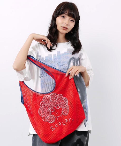 ScoLar(スカラー)の「662444:スカラーちゃん スポーティーメッシュトートバッグ(トートバッグ・レディース・ブルー/ブラック/イエロー/レッド・FREE)」の6枚目の写真