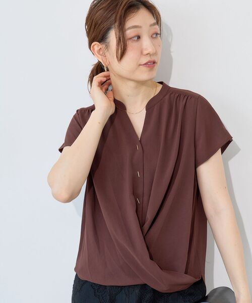le.coeur blanc(ルクールブラン)の「バーボタンフレンチブラウス(シャツ/ブラウス・レディース・ブラウン/アイボリー/ピンク・38)」の14枚目の写真