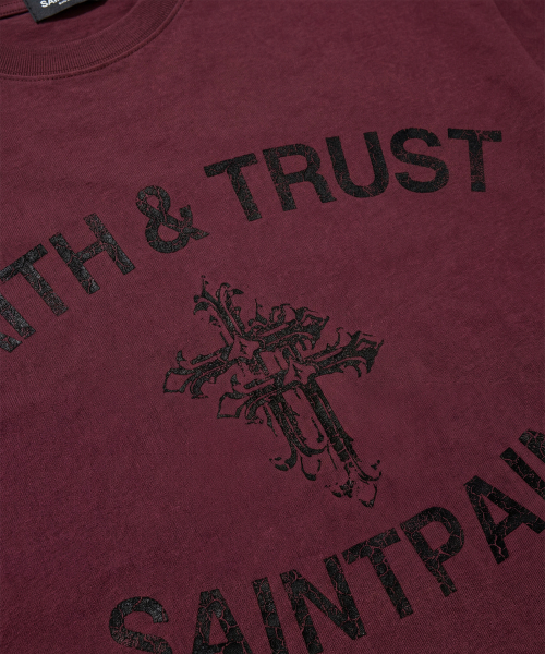 SAINTPAIN(セイントペイン)の「SPフェイスアンドトラスト半袖Tシャツバルガンディ(Tシャツ/カットソー・レディース・その他・MEDIUM/LARGE)」の3枚目の写真
