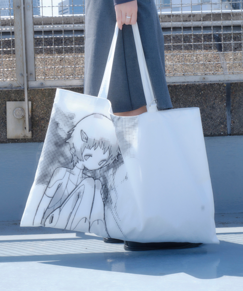 MIUKI(ミユキ)の「MIEL Graphic Cotton Bag (White)(エコバッグ/サブバッグ・レディース・その他・OS)」の2枚目の写真