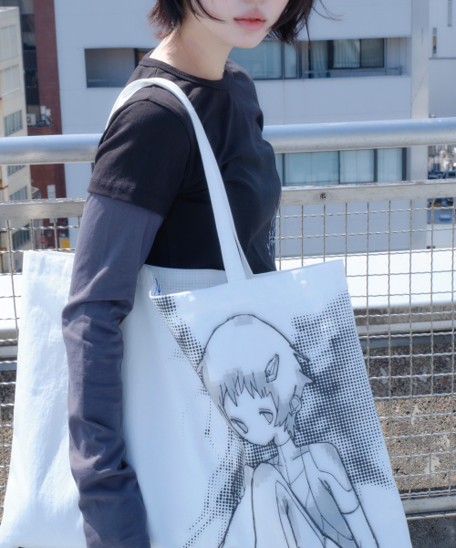 MIUKI(ミユキ)の「MIEL Graphic Cotton Bag (White)(エコバッグ/サブバッグ・レディース・その他・OS)」の4枚目の写真