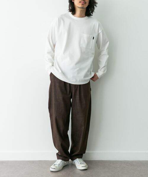 URBAN RESEARCH Sonny Label(アーバンリサーチサニーレーベル)の「ポンチポケット付ロングスリーブTシャツ(Tシャツ/カットソー・メンズ・ホワイト/チャコールグレー/ブラック/ホワイト系その他/ブラック系その他・MEDIUM/LARGE/X-LARGE)」の8枚目の写真