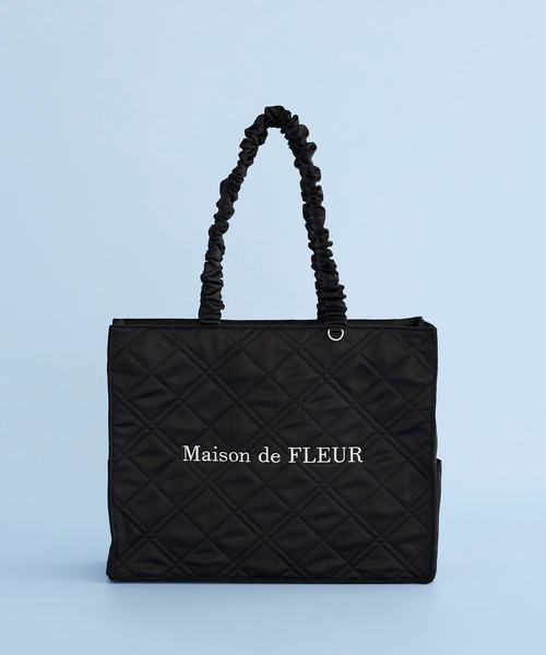 Maison de FLEUR(メゾンドフルール)の「ギャザーハンドルキルティングキャリーオンバッグ(トートバッグ・レディース・ブラック/ライトピンク・FREE)」の22枚目の写真