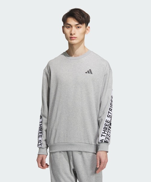adidas(アディダス)の「ワーディングパック ルーズフィット 厚手のフレンチテリー スウェットシャツ / トレーナー / アディダス adidas(スウェット・メンズ・グレー・XX-LARGE/3XL/LARGE/MEDIUM/SMALL/X-LARGE)」の1枚目の写真