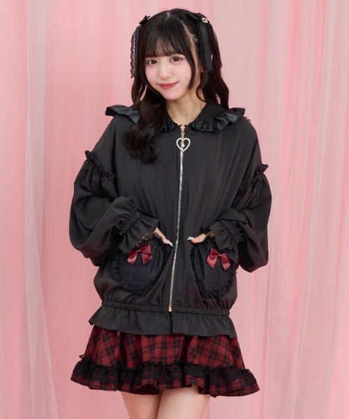 Secret Honey(シークレットハニー)の「レースアップうさみみシアーブルゾン(ブルゾン・レディース・ブラック/オフホワイト/ブラック系その他・MEDIUM)」の10枚目の写真