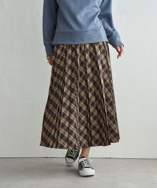 ikka(イッカ)の「チェック柄プリーツスカート(スカート・レディース・ブラウン/ネイビー/チャコール・M/L/S)」の19枚目の写真