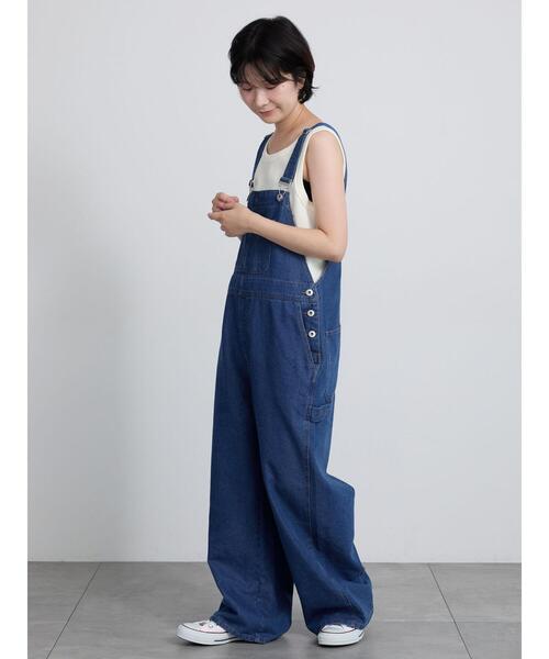 Samansa Mos2（サマンサ モスモス）の「【接触冷感】デニムサロペット（サロペット/オーバーオール・レディース・チャコールグレー/ブルー・F）」の3枚目の写真