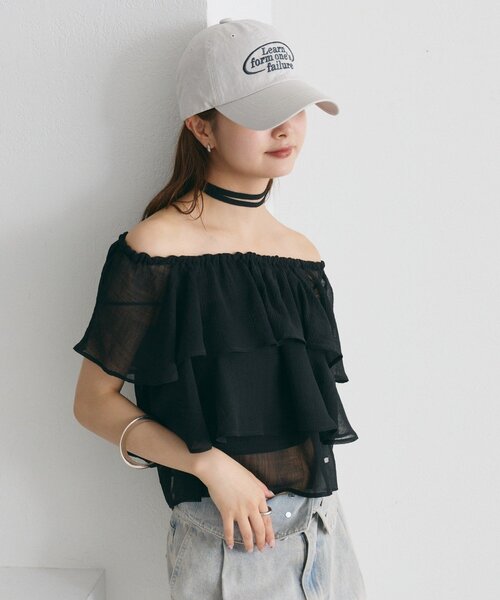 mystic(ミスティック)の「26AWフリルティアードブラウス(シャツ/ブラウス・レディース・ブラック系その他2/オフホワイト/ブラック・FREE)」の4枚目の写真