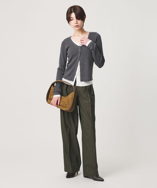 BEAUTY&YOUTH UNITED ARROWS(ビューティーアンドユースユナイテッドアローズ)の「【WEB限定】レイヤードニットカーディガン ウォッシャブル(カーディガン/ボレロ・レディース・グレー/レッド/ダークブラウン・FREE)」の9枚目の写真