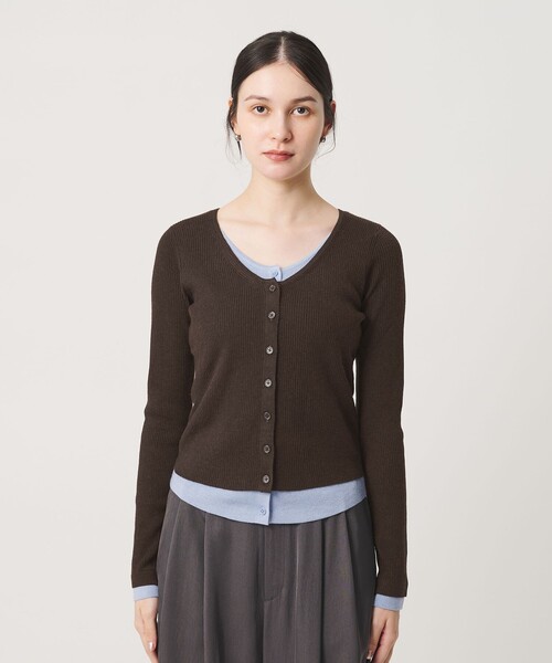 BEAUTY&YOUTH UNITED ARROWS(ビューティーアンドユースユナイテッドアローズ)の「【WEB限定】レイヤードニットカーディガン ウォッシャブル(カーディガン/ボレロ・レディース・グレー/レッド/ダークブラウン・FREE)」の13枚目の写真
