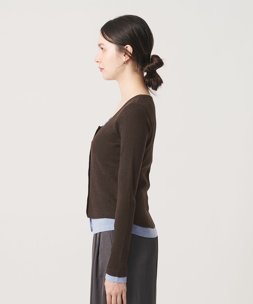 BEAUTY&YOUTH UNITED ARROWS(ビューティーアンドユースユナイテッドアローズ)の「【WEB限定】レイヤードニットカーディガン ウォッシャブル(カーディガン/ボレロ・レディース・グレー/レッド/ダークブラウン・FREE)」の14枚目の写真