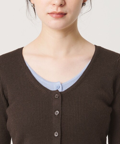 BEAUTY&YOUTH UNITED ARROWS(ビューティーアンドユースユナイテッドアローズ)の「【WEB限定】レイヤードニットカーディガン ウォッシャブル(カーディガン/ボレロ・レディース・グレー/レッド/ダークブラウン・FREE)」の16枚目の写真