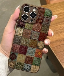 Fun & Daily（ファンアンドデイリー）の「F&D : ボヘミアンプリントiPhoneケース /  iPhone15 / 16 / 17 / Plus / Pro / Pro Max / Air アイフォンケース（スマホケース/カバー・レディース）」