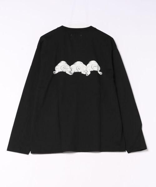 go slow caravan（ゴースローキャラバン）の「フェイスアニマル柄ロンTEE(M1)（Tシャツ/カットソー・メンズ・キナリ/ブラック系2/ブラック系1/オートミール・X-LARGE/LARGE/MEDIUM）」の7枚目の写真