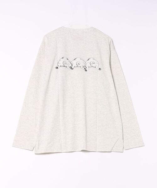 go slow caravan（ゴースローキャラバン）の「フェイスアニマル柄ロンTEE(M1)（Tシャツ/カットソー・メンズ・キナリ/ブラック系2/ブラック系1/オートミール・X-LARGE/LARGE/MEDIUM）」の5枚目の写真