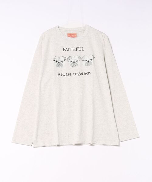go slow caravan（ゴースローキャラバン）の「フェイスアニマル柄ロンTEE(M1)（Tシャツ/カットソー・メンズ・キナリ/ブラック系2/ブラック系1/オートミール・X-LARGE/LARGE/MEDIUM）」の9枚目の写真