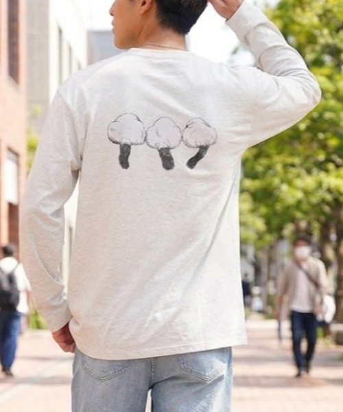 go slow caravan（ゴースローキャラバン）の「フェイスアニマル柄ロンTEE(M1)（Tシャツ/カットソー・メンズ・キナリ/ブラック系2/ブラック系1/オートミール・X-LARGE/LARGE/MEDIUM）」の15枚目の写真