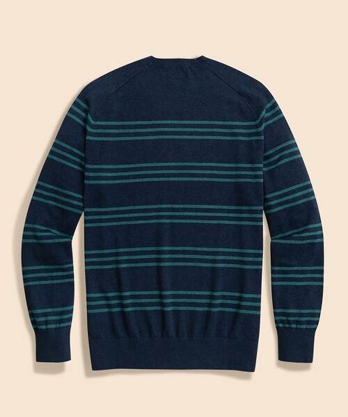 BROOKS BROTHERS(ブルックスブラザーズ)の「スーピマコットン トリプルストライプ サドルショルダー クルーネックセーター(ニット/セーター・メンズ・ネイビー・MEDIUM/SMALL/LARGE)」の2枚目の写真