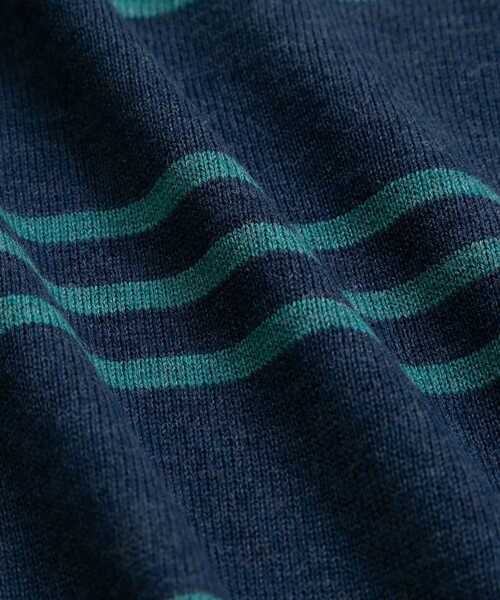 BROOKS BROTHERS(ブルックスブラザーズ)の「スーピマコットン トリプルストライプ サドルショルダー クルーネックセーター(ニット/セーター・メンズ・ネイビー・MEDIUM/SMALL/LARGE)」の4枚目の写真