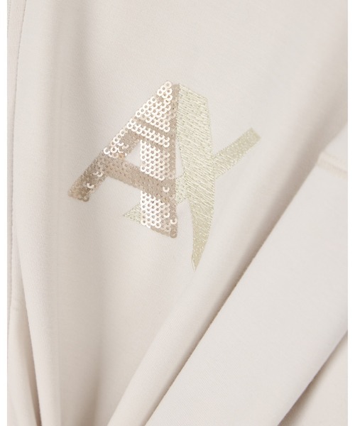 ARMANI EXCHANGE(アルマーニエクスチェンジ)の「【A|X アルマーニ エクスチェンジ】スパンコールロゴ フーデッドジップアップスウェットシャツ(スウェット・レディース・ブラック/ホワイト・LARGE/MEDIUM/SMALL/X-LARGE/X-SMALL)」の11枚目の写真