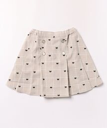 チェックリボンフロッキー　スカート風ショートパンツ