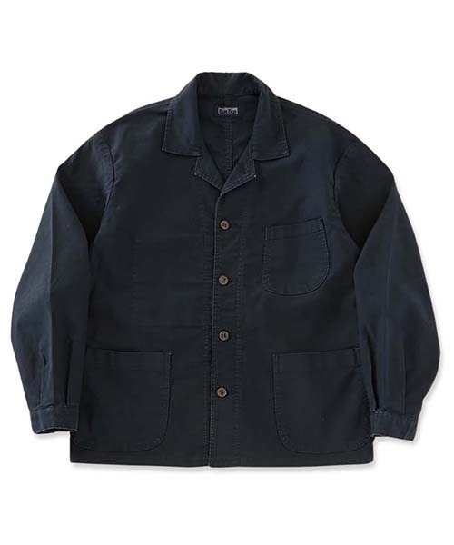 BLUE BLUE(ブルーブルー)の「ライトジャーマンクロス ワークブレザー(カバーオール・メンズ・ブラック/ネイビー・S/M/L/XL)」の2枚目の写真