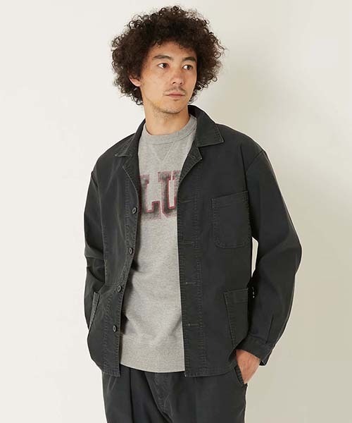 BLUE BLUE(ブルーブルー)の「ライトジャーマンクロス ワークブレザー(カバーオール・メンズ・ブラック/ネイビー・S/M/L/XL)」の3枚目の写真