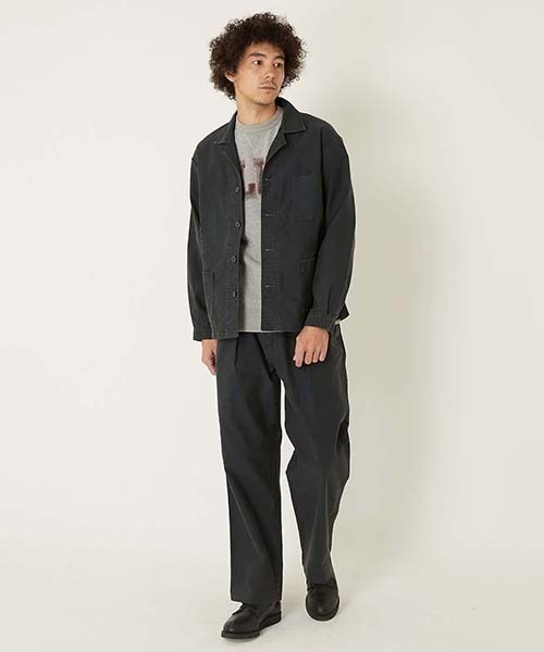 BLUE BLUE(ブルーブルー)の「ライトジャーマンクロス ワークブレザー(カバーオール・メンズ・ブラック/ネイビー・S/M/L/XL)」の10枚目の写真