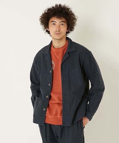 BLUE BLUE(ブルーブルー)の「ライトジャーマンクロス ワークブレザー(カバーオール・メンズ・ブラック/ネイビー・S/M/L/XL)」の11枚目の写真