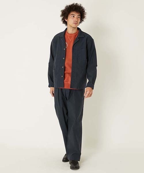BLUE BLUE(ブルーブルー)の「ライトジャーマンクロス ワークブレザー(カバーオール・メンズ・ブラック/ネイビー・S/M/L/XL)」の12枚目の写真