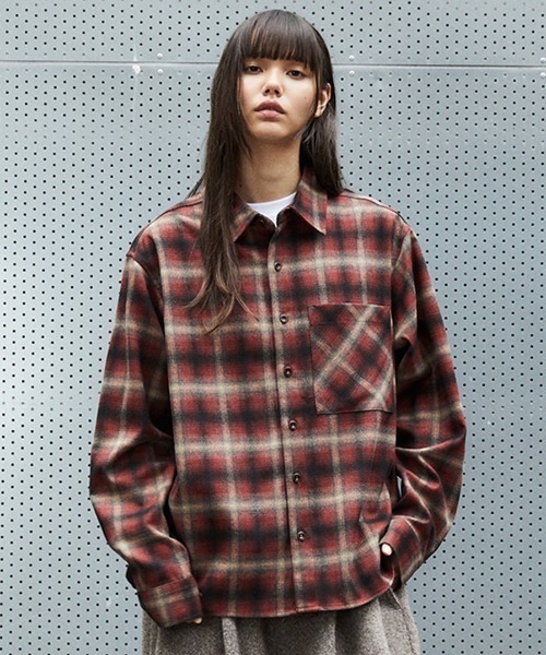 MAHAGRID(マハグリッド)の「『mahagrid/マハグリット』 FLANNEL CHECK SHIRT/フランネルチェックシャツ(シャツ/ブラウス・レディース・ブラウン/レッド・M/S)」の16枚目の写真