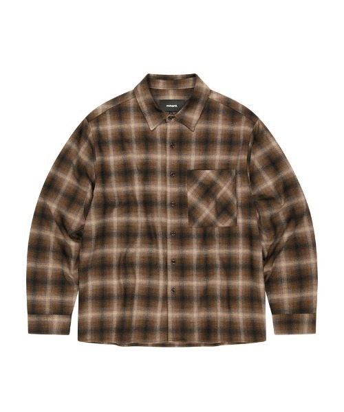 MAHAGRID(マハグリッド)の「『mahagrid/マハグリット』 FLANNEL CHECK SHIRT/フランネルチェックシャツ(シャツ/ブラウス・レディース・ブラウン/レッド・M/S)」の6枚目の写真
