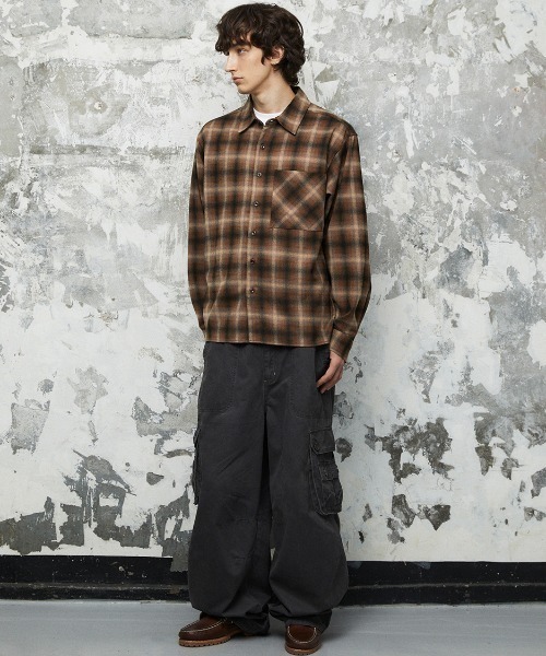 MAHAGRID(マハグリッド)の「『mahagrid/マハグリット』 FLANNEL CHECK SHIRT/フランネルチェックシャツ(シャツ/ブラウス・レディース・ブラウン/レッド・M/S)」の13枚目の写真