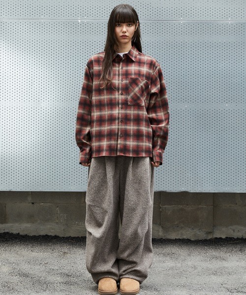 MAHAGRID(マハグリッド)の「『mahagrid/マハグリット』 FLANNEL CHECK SHIRT/フランネルチェックシャツ(シャツ/ブラウス・レディース・ブラウン/レッド・M/S)」の10枚目の写真