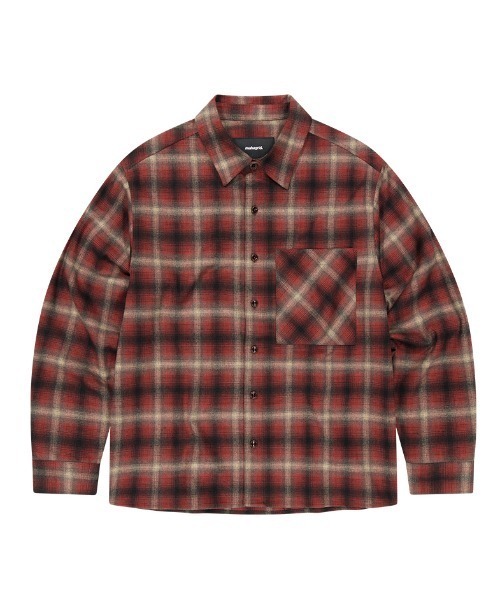 MAHAGRID(マハグリッド)の「『mahagrid/マハグリット』 FLANNEL CHECK SHIRT/フランネルチェックシャツ(シャツ/ブラウス・レディース・ブラウン/レッド・M/S)」の14枚目の写真