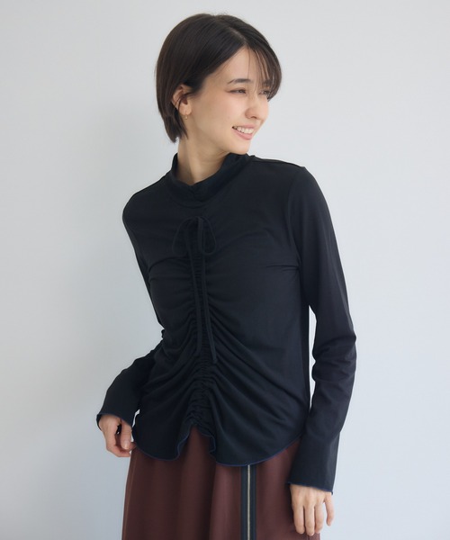 Pillini(ピリーニ)の「前後2WAYメロウギャザーカットソー(Tシャツ/カットソー・レディース・ブラック/アイボリー・FREE)」の21枚目の写真