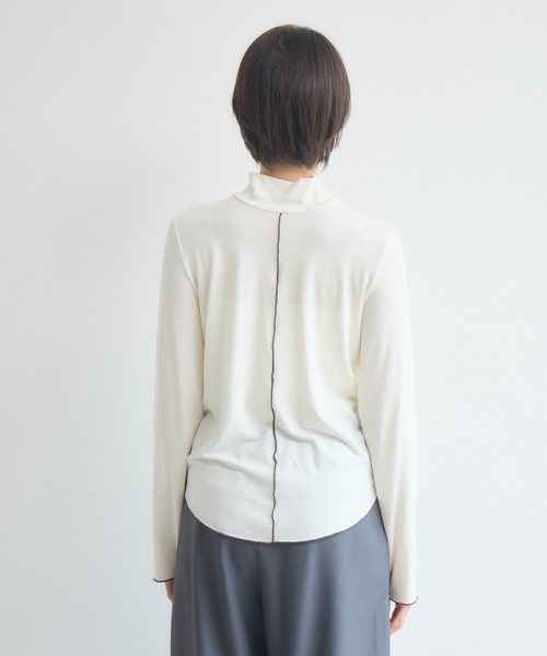 Pillini(ピリーニ)の「前後2WAYメロウギャザーカットソー(Tシャツ/カットソー・レディース・ブラック/アイボリー・FREE)」の9枚目の写真